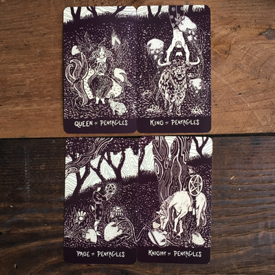 Pentacles Court cards from the Light Visions Tarot