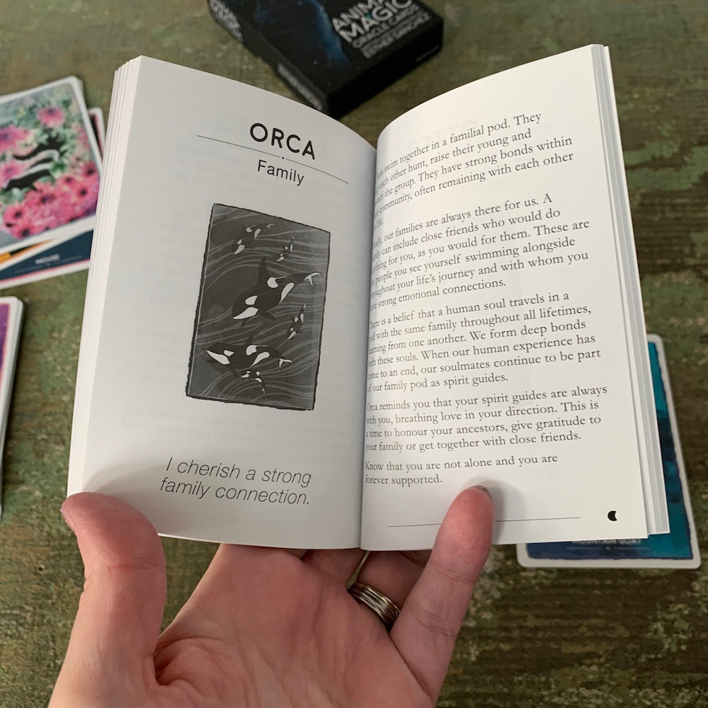 Guidebook page describing the Orca card from the Animal Magic Oracle
