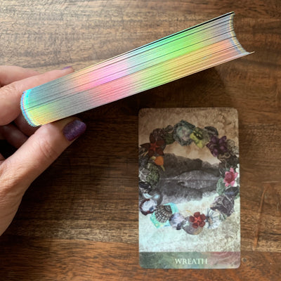 indie oracle deck with holographic edges