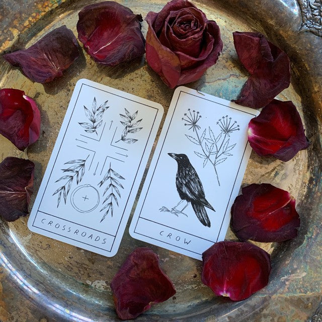 Crow and Crossroads oracle cards from the Hollow Valley deck of Symbols