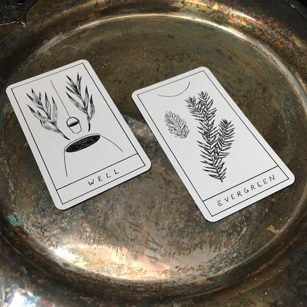 Well and Evergreen cards from the Hollow Valley Deck of Symbols