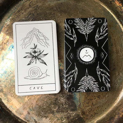 Cave card and card backs from the Hollow Valley Deck of Symbols