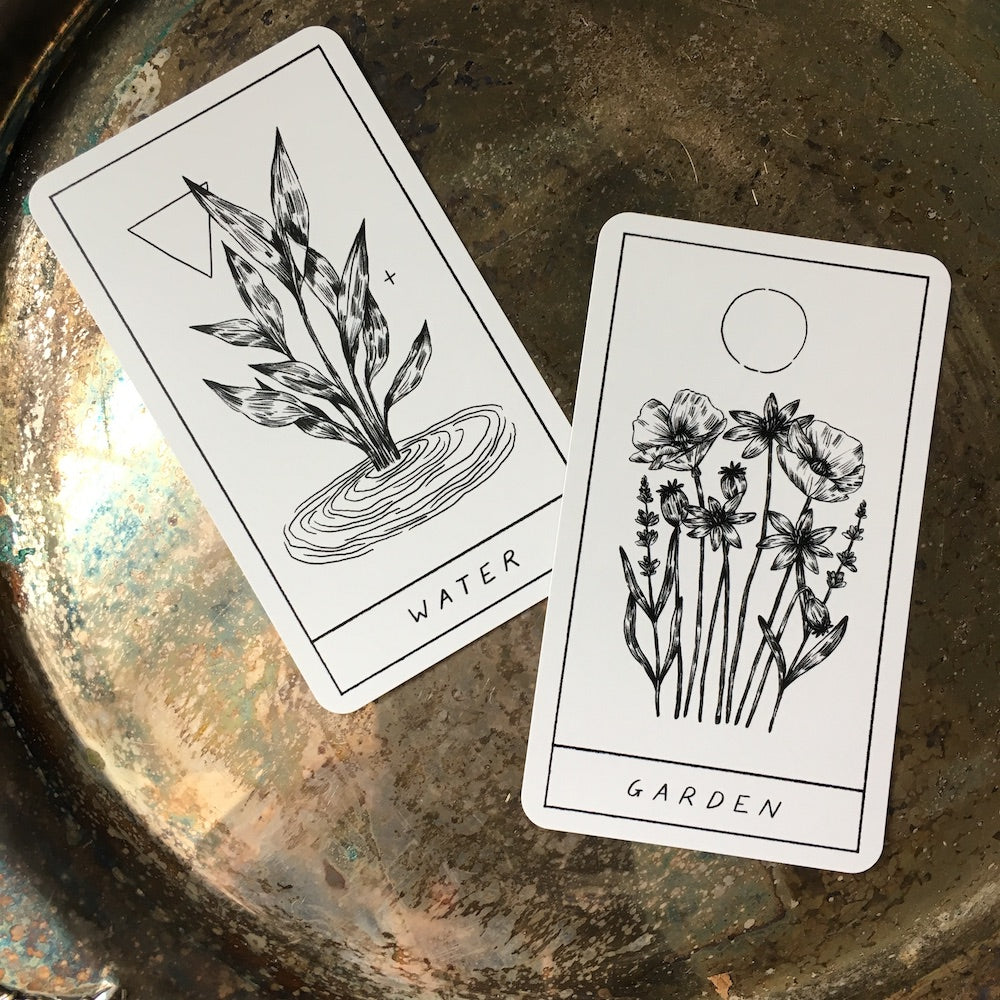 Water and Garden cards from the Hollow Valley Deck of Symbols