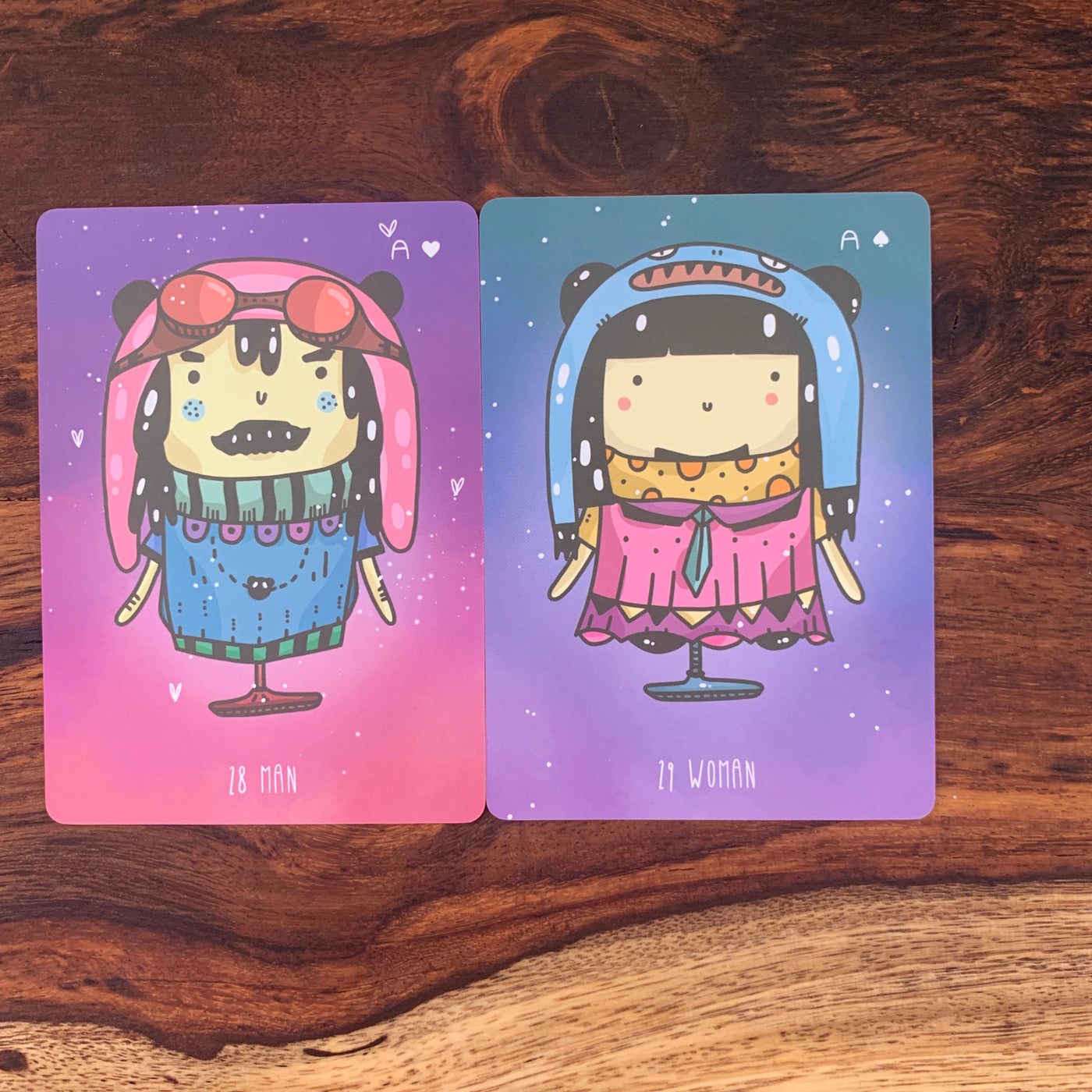 Man and Woman cards from the Sparkly Lenormand